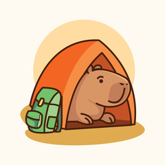 Capybara Cute Adventure Illustration Set