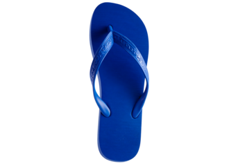 Single blue flip flop summer beach sandal footwear, On Transparent Background