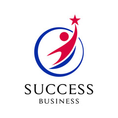 Success people template logo design vector icon
