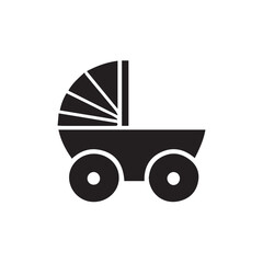 baby carriage on white background