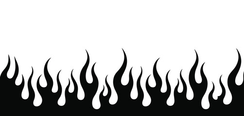 Black Flame Design Seamless Border Graphic Illustration