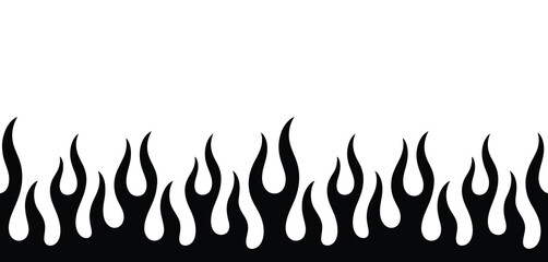 Black Flame Border Design Graphic Element
