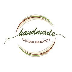 Elegant logo for handmade natural products, featuring graceful swirling lines in earthy tones, perfect for organic and eco-friendly brands.