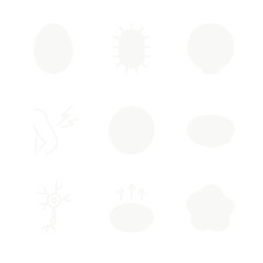 Bruise Complications Icons. Outline icon set of bruise complications: hematoma icon, infection germ, compartment syndrome gauge,