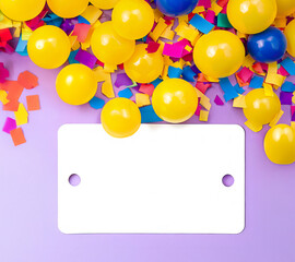 birthday card with colorful balloons