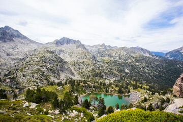 Summer landscape in Vall de Boi in Aiguestortes and Sant Maurici National Park, Spain