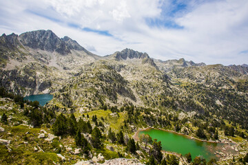 Summer landscape in Vall de Boi in Aiguestortes and Sant Maurici National Park, Spain