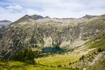Summer landscape in Vall de Boi in Aiguestortes and Sant Maurici National Park, Spain