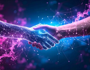 AIと人間が手を握る