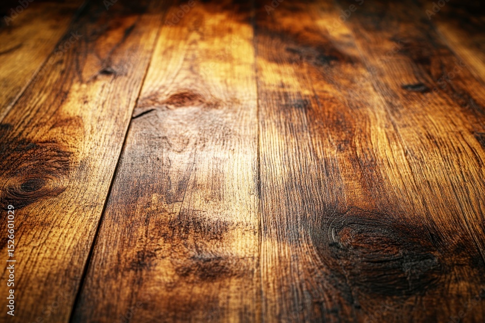 Poster detailed view of rustic wooden surface with natural grain patterns and rich texture suitable for bac