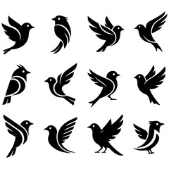 A large collection of unique, modern, and stylish, well editable illustrated bird designs