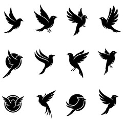 Collection of abstract, artistic, and stylish vectors of well editable, beautiful birds