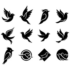 Flight of Fancy: an artistic set of whimsical and high quality editable bird graphics