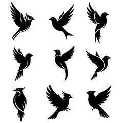 The Minimalist Flock: a modern set of beautiful, well editable simple bird icons