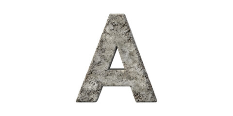 3D Stone Textured Letter A. Typography And Design Element Isolated On Transparent Background