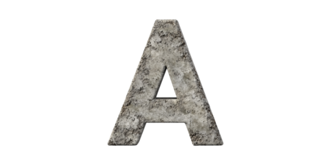 3D Stone Textured Letter A. Typography And Design Element Isolated On Transparent Background
