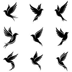 Well editable collection of minimalist bird logo designs for modern corporate branding