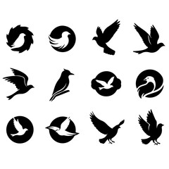 Collection of premium and stylish bird graphics, a well editable set for marketing