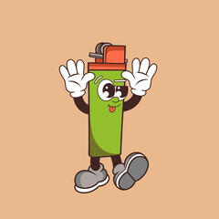 Retro character design from cute lighter