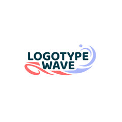 Logo in the form of a stylised wave in vector.