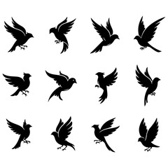 A premium collection of well editable bird vectors for elegant wedding invitations