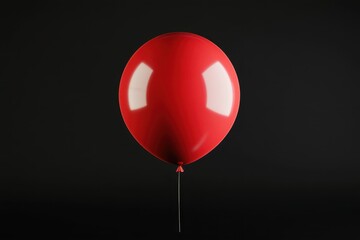 Balloon It. Scary Red Balloon Isolated on Black Background. Halloween Horror Object