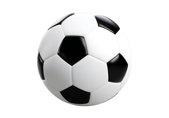Classic black and white soccer ball isolated on black background, On Transparent Background