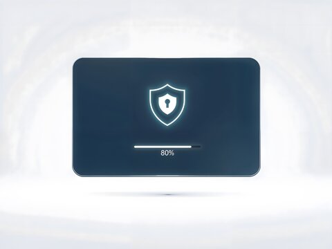 Identity verification request on screen with loading progress bar  