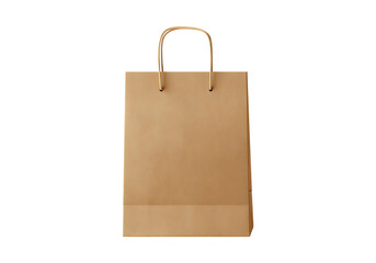 Brown paper shopping bag isolated on black background, On Transparent Background