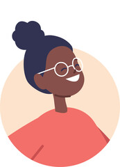 Cheerful girl child in eyeglasses