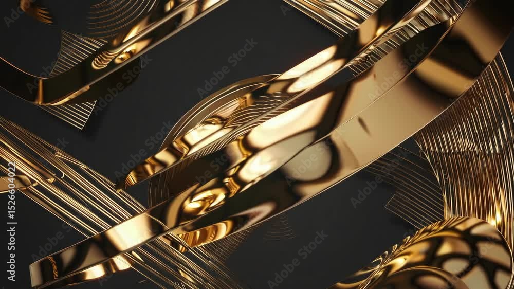 Poster 3d golden luxury abstract background overlap layer on dark space with circles lines decoration. mode