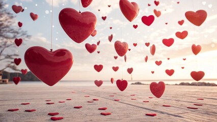 red hearts background