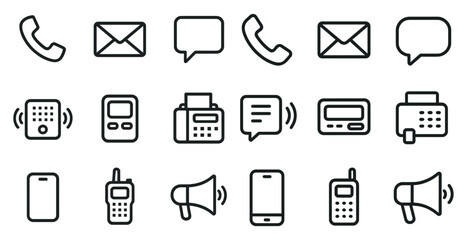 Communication icons set for digital and print design projects
