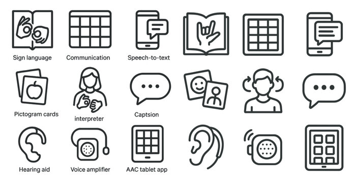 Accessibility and communication icons for inclusive design projects