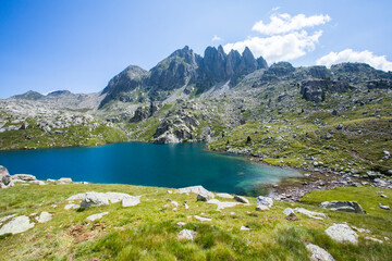 Summer landscape in Vall de Boi in Aiguestortes and Sant Maurici National Park, Spain