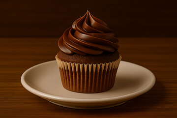 Chocolate Cupcake with Swirled Frosting