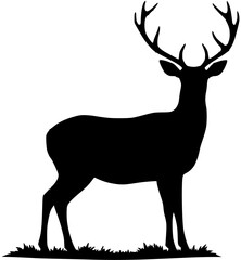 Obraz premium Majestic Deer Silhouette Standing Tall in Nature's Embrace