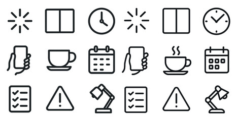 Minimalist icon set for work and productivity apps and designs