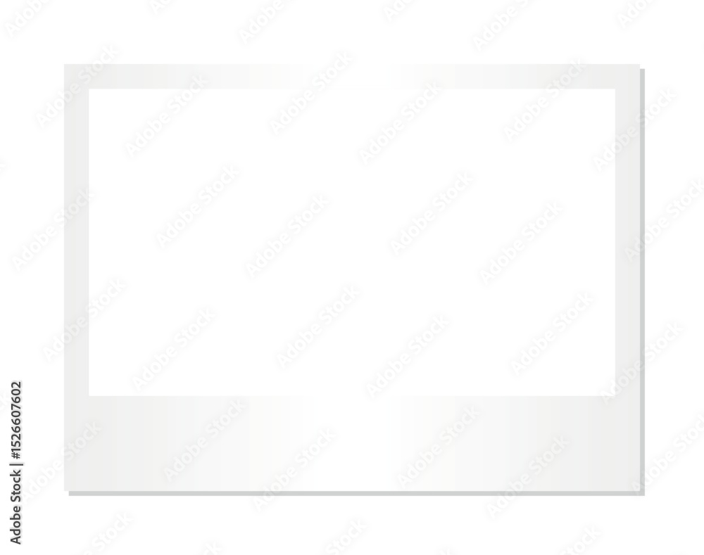 Poster horizontal vintage polaroid instant photo frame mockup with white blank space isolated on transparen