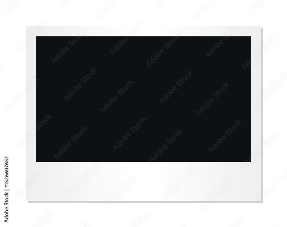 Poster blank horizontal instant photo frame isolated on transparent background template mockup for memory p