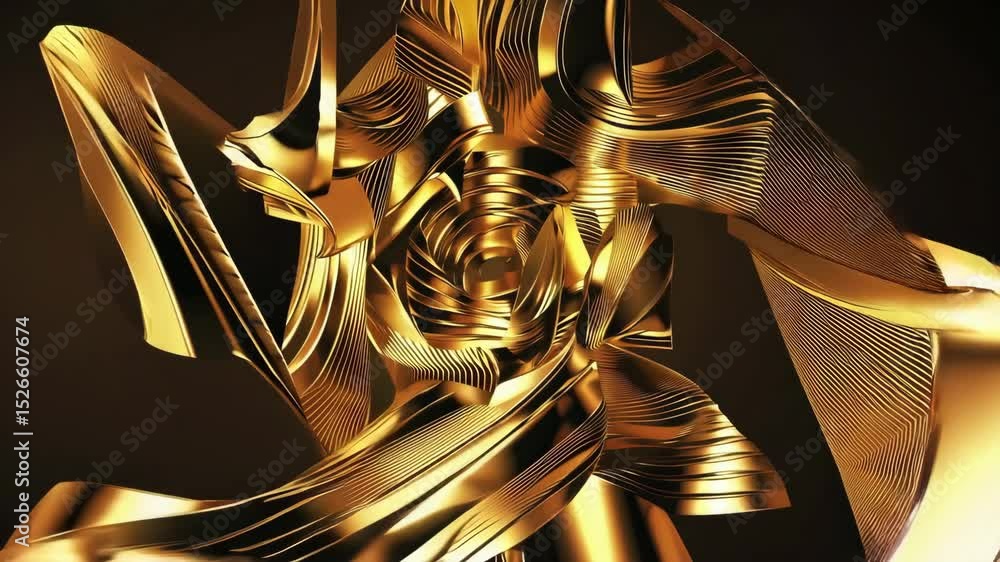 Poster 3d golden luxury abstract background overlap layer on dark space with circles lines decoration. mode