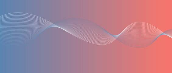 Abstract wave lines in blue gradient on minimalist background. Futuristic and dynamic look, perfect for tech, digital, and modern design projects.