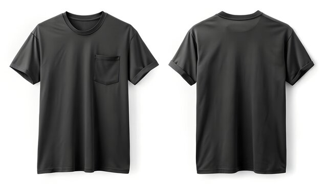 Black Oversized Pocket T Shirt Mockup Front And Back