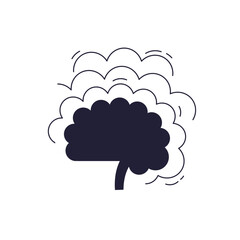 Illustration of a brain with layered waves symbolizing complex brainwave activity.