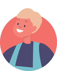 Positive smiling blond boy child