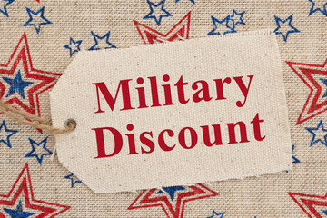 Military Discount note with patriotic stars