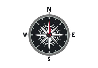 Compass rose navigation direction finding exploration guidance travel, On Transparent Background