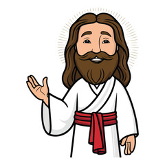 Obraz premium Gentle Caretaker and Little Sheep Vector Icon Set