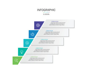 Business infographic template. 5 Step timeline journey. Process diagram, Infographic elements vector illustration.