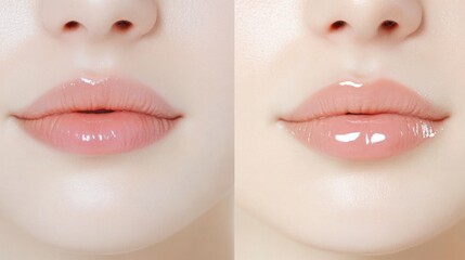 The Art of Lips: A close-up capturing the subtle beauty of hydrated lips, showcasing their natural curves and healthy, luminous glow.